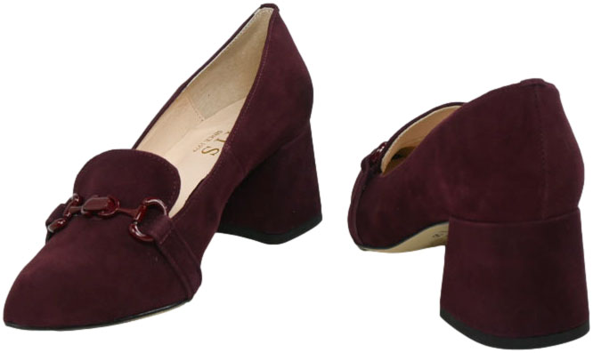 Czółenka Eleganckie Emis Z8482/870o Burgund Skóra Naturalna 