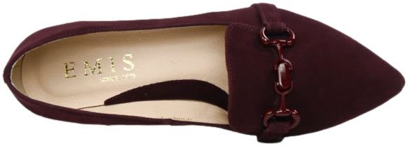 Czółenka Eleganckie Emis Z8482/870o Burgund Skóra Naturalna 