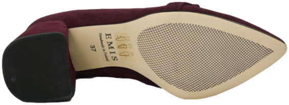 Czółenka Eleganckie Emis Z8482/870o Burgund Skóra Naturalna 