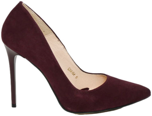 Szpilki Eleganckie Emis Z6684/447 Burgund Skóra Naturalna 