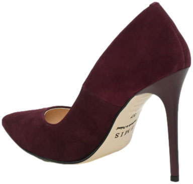 Szpilki Eleganckie Emis Z6684/447 Burgund Skóra Naturalna 