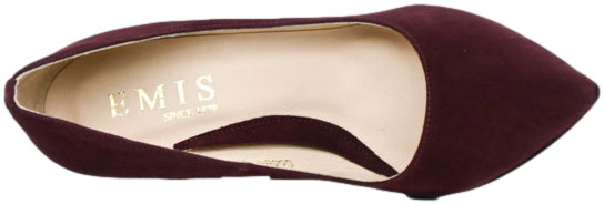 Szpilki Eleganckie Emis Z6684/447 Burgund Skóra Naturalna 