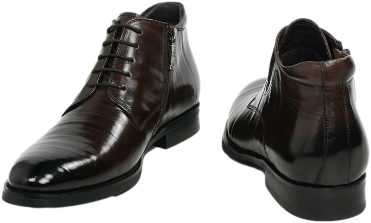 Trzewiki Eleganckie John Doubare H35B-51-132 Coffee Skóra naturalna