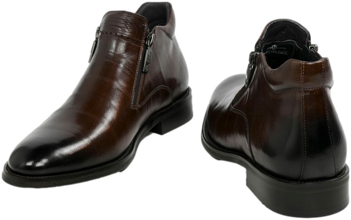 Trzewiki Eleganckie John Doubare H13C-C26-A77 Coffee Skóra naturalna