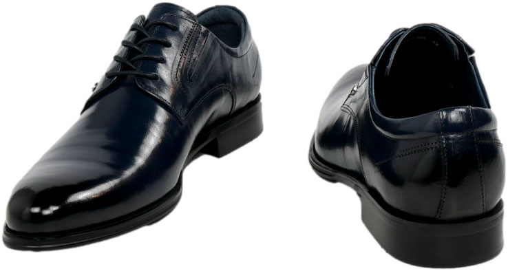 Półbuty Eleganckie John Doubare QA526-C6-C104 Blue Skóra Naturalna