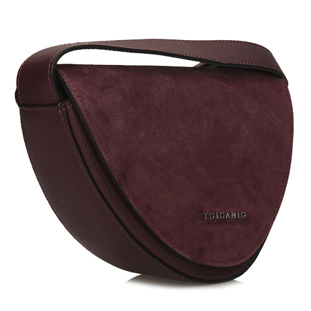 Torebka Toscanio G87 Bordo D54 Skóra Naturalna