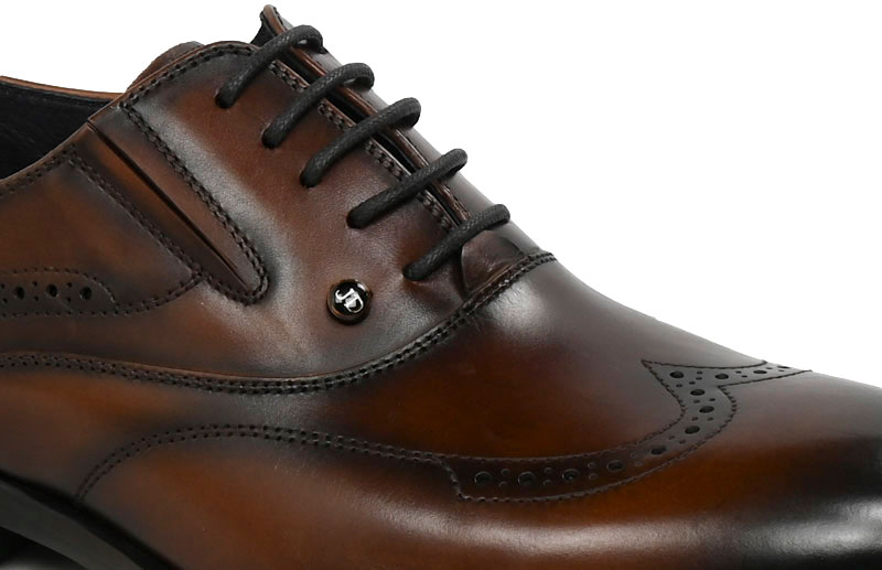 Półbuty Eleganckie John Doubare QA378-G6-H273 Brown Skóra Naturalna