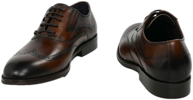 Półbuty Eleganckie John Doubare QA378-G6-H273 Brown Skóra Naturalna