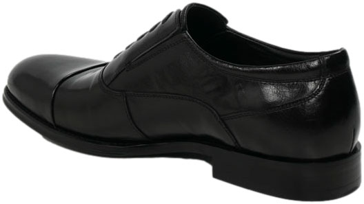 Półbuty Eleganckie John Doubare T218-153-A01 Black Skóra Naturalna