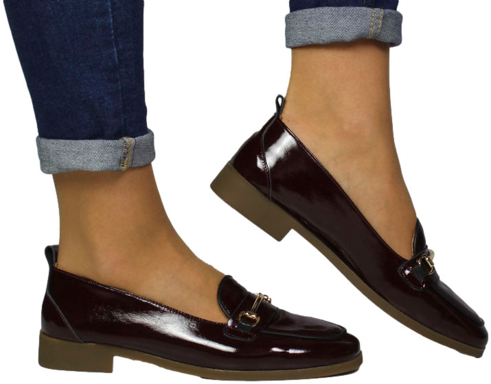 Mokasyny Stylowe Venezia V467-01627-04B Bordo Skóra Naturalna