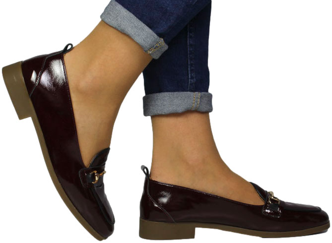 Mokasyny Stylowe Venezia V467-01627-04B Bordo Skóra Naturalna