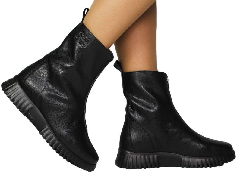 Botki Wygodne Wonders A-4403 Wild Negro Skóra Naturalna