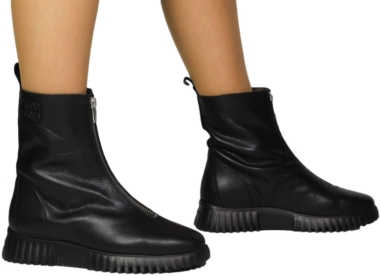 Botki Wygodne Wonders A-4403 Wild Negro Skóra Naturalna
