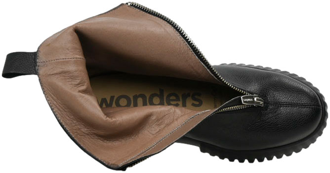 Botki Wygodne Wonders A-4403 Wild Negro Skóra Naturalna