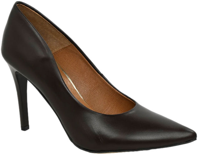 Szpilki Stylowe  Prestige 2112/SZP Brąz Lico Skóra Naturalna