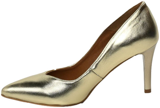 Szpilki Eleganckie Prestige 2106/SZP Złote Lico Skóra Naturalna