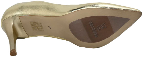 Szpilki Eleganckie Prestige 2106/SZP Złote Lico Skóra Naturalna