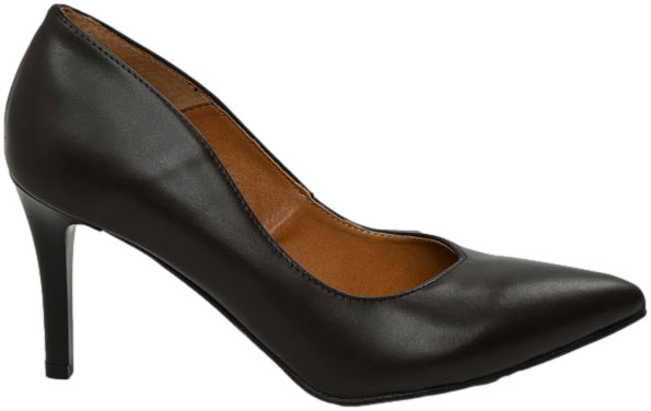 Szpilki Eleganckie Prestige 2106/SZP Brąz Lico Skóra Naturalna