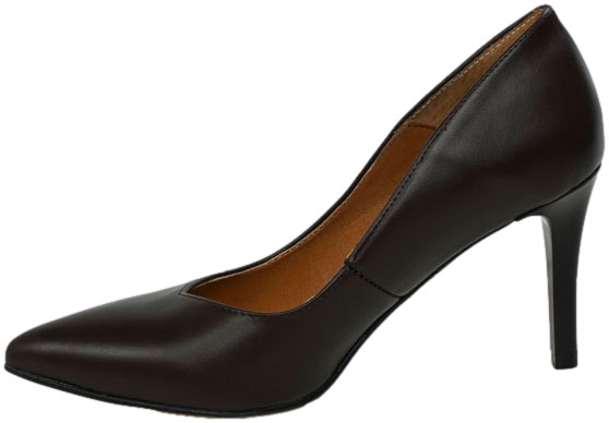 Szpilki Eleganckie Prestige 2106/SZP Brąz Lico Skóra Naturalna