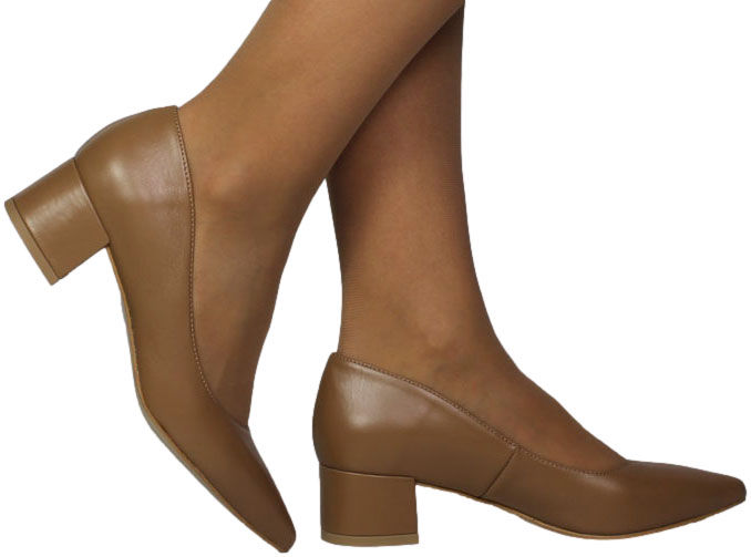 Czółenka Modne Prestige 2230/OBL Tofi Lico Skóra Naturalna