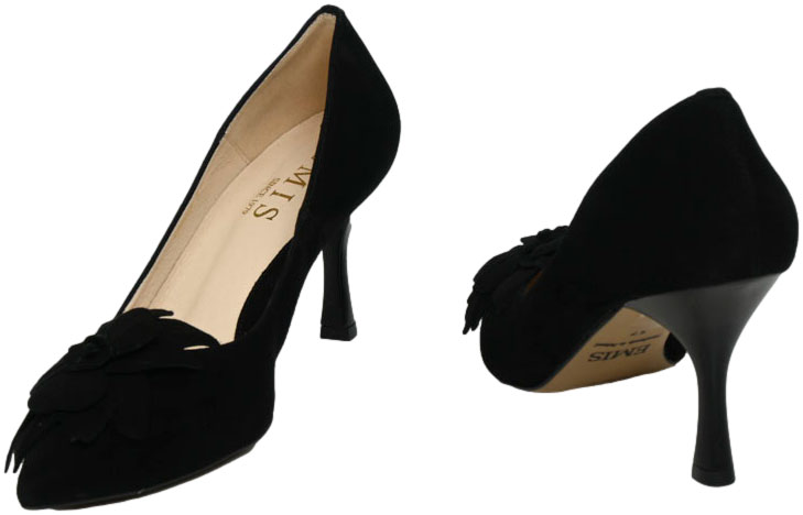 Szpilki Eleganckie Emis Z8260/960 Czarny  Skóra Naturalna