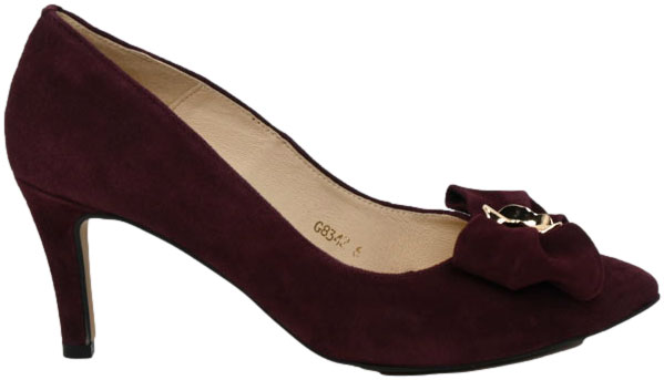 Szpilki Eleganckie Emis Z8342/821o Burgund Skóra Naturalna