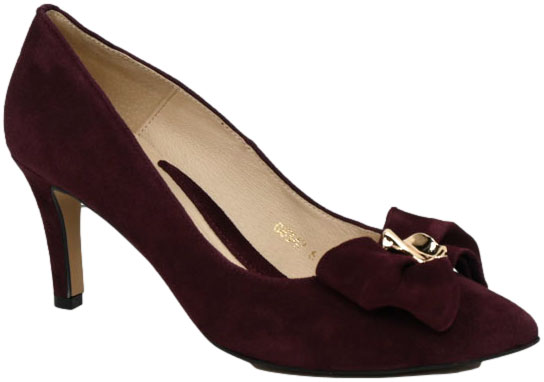 Szpilki Eleganckie Emis Z8342/821o Burgund Skóra Naturalna