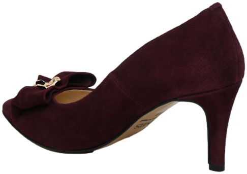 Szpilki Eleganckie Emis Z8342/821o Burgund Skóra Naturalna