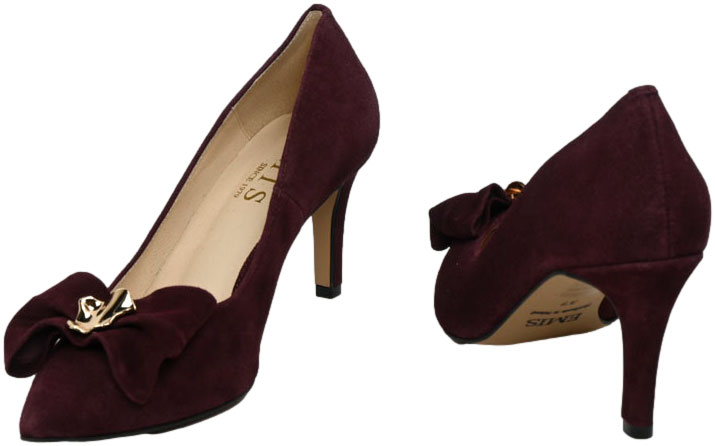Szpilki Eleganckie Emis Z8342/821o Burgund Skóra Naturalna