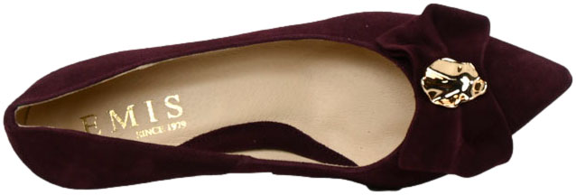 Szpilki Eleganckie Emis Z8342/821o Burgund Skóra Naturalna