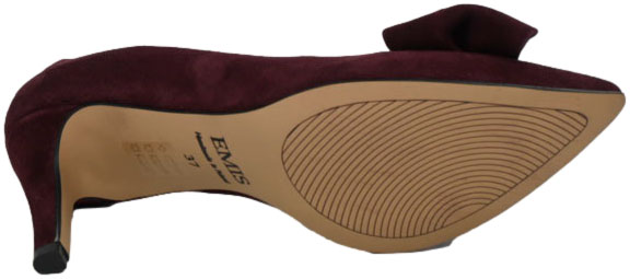 Szpilki Eleganckie Emis Z8342/821o Burgund Skóra Naturalna