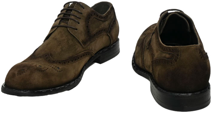 Półbuty Eleganckie John Doubare A288-B23-WX18 Khaki Skóra Naturalna