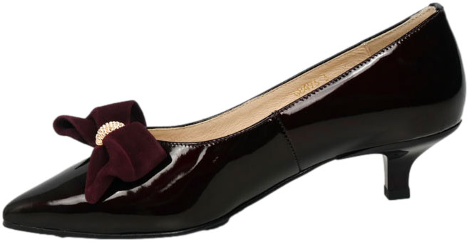 Szpilki Eleganckie Emis SLZ8493/F228 Burgund Skóra Naturalna 