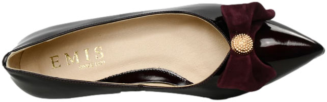 Szpilki Eleganckie Emis SLZ8493/F228 Burgund Skóra Naturalna 