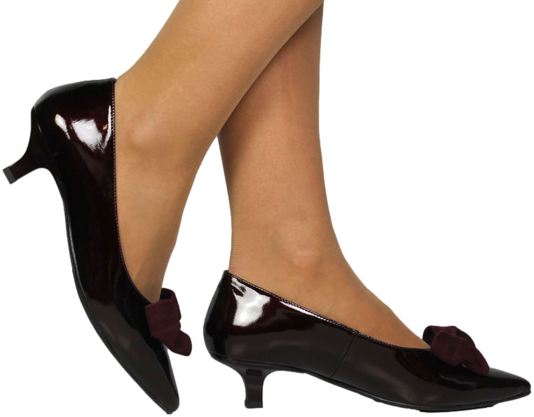 Szpilki Eleganckie Emis SLZ8493/F228 Burgund Skóra Naturalna 