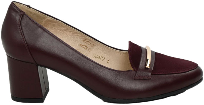 Czółenka Wygodne Emis SZ8477/F032o Burgund Skóra Naturalna 