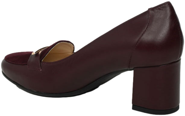 Czółenka Wygodne Emis SZ8477/F032o Burgund Skóra Naturalna 