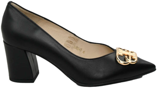 Czółenka Eleganckie Emis SK8325/F068o Czarny Skóra Naturalna 