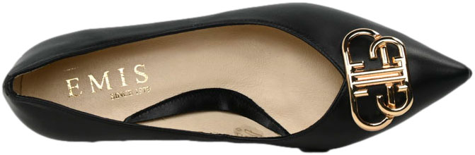 Czółenka Eleganckie Emis SK8325/F068o Czarny Skóra Naturalna 