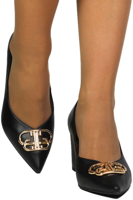 Czółenka Eleganckie Emis SK8325/F068o Czarny Skóra Naturalna 