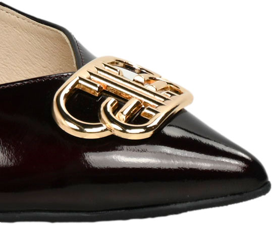 Czółenka Eleganckie Emis SK8325/F068o Burgund Skóra Naturalna 