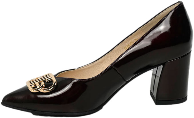 Czółenka Eleganckie Emis SK8325/F068o Burgund Skóra Naturalna 