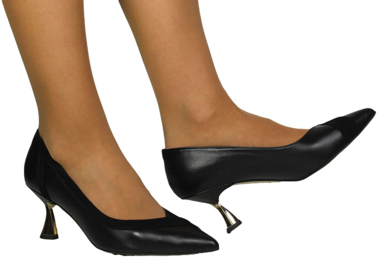 Szpilki Eleganckie Emis SZ8134/082o Czarny Skóra Naturalna