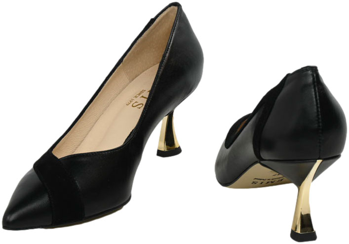 Szpilki Eleganckie Emis SZ8134/082o Czarny Skóra Naturalna