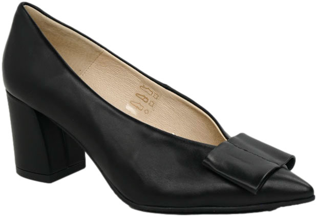 Czółenka Wygodne Emis SK8492/F068 Czarny Skóra Naturalna 