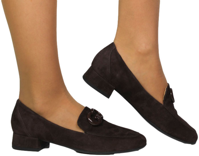 Mokasyny Stylowe Emis Z8484/F009 Brąz  Skóra Naturalna 