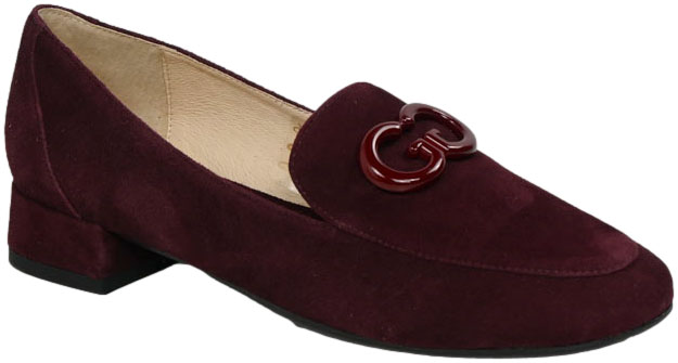 Mokasyny Stylowe Emis Z8484/F009 Burgund Skóra Naturalna 