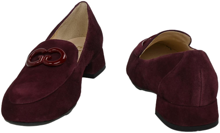 Mokasyny Stylowe Emis Z8484/F009 Burgund Skóra Naturalna 