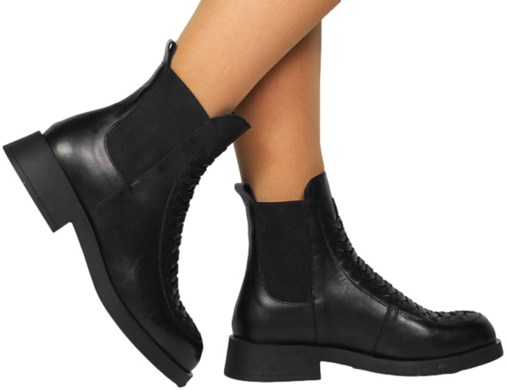 Botki Stylowe Venezia V474-01543-01 Czarne Skóra naturalna