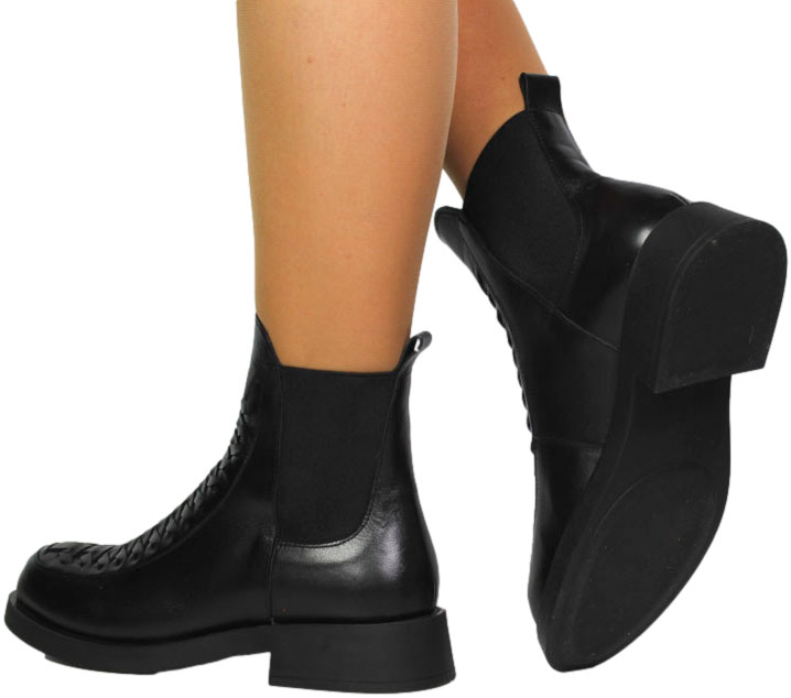 Botki Stylowe Venezia V474-01543-01 Czarne Skóra naturalna